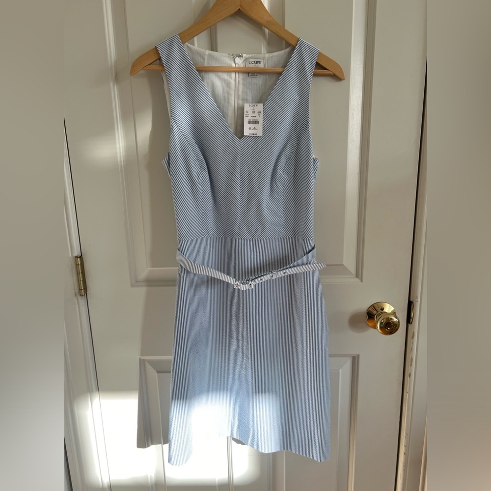 NWT J. Crew Factory Seersucker a-line dress. Size 4.